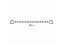 Cha&icirc;nette de connexion pour piercing en titane ASTM F136 argent&eacute; avec deux anneaux