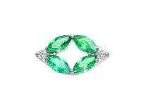 Accessoire interne titane motif fleur émeraude ITC Piercing