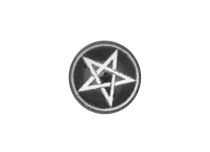 Przykręcana stalowa tarcza z motywem białego krzyża satanistycznego | Itc