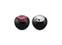 Push Clip Ball BioFlex Czarny kolorowy kryształ | Itc