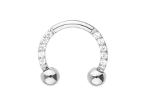Fer à cheval titane ASTM F136 multi strass blanc ITC Piercing